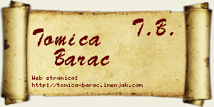 Tomica Barać vizit kartica